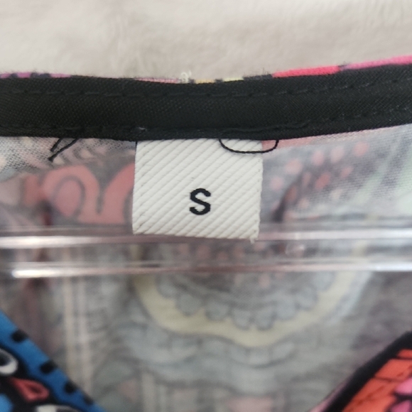 Multicolor Paisley Flutter Sleeve Off the Shoulder Top Size Small - Picture 4 of 9